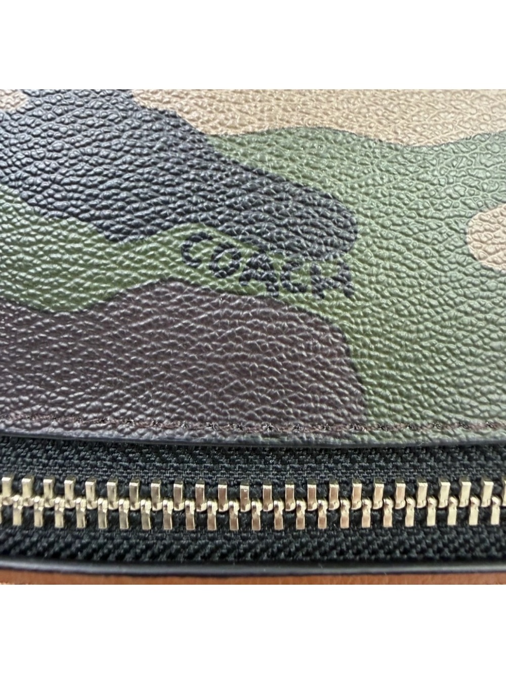 Coach Camouflage Foldover Crossbody Tote Bag Brown Leather Utility Unisex - Picture 8 of 13